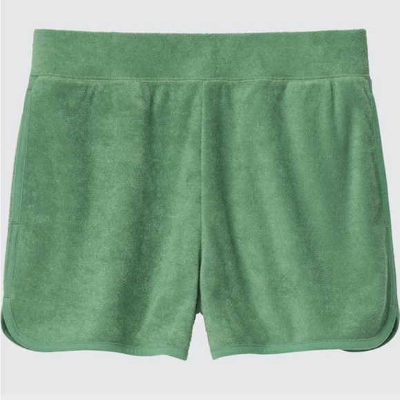 Uniqlo Pants - Uniqlo Green Terry Easy Shorts, Elastic Waist (Size XXL)